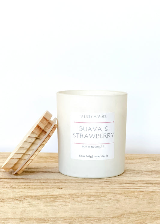 Guava Strawberry Frosted Jar Candle