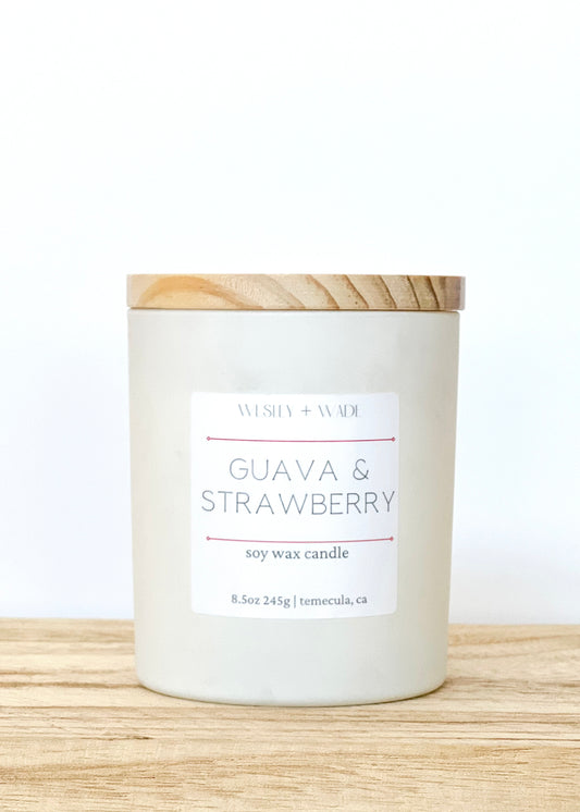 Guava Strawberry Frosted Jar Candle